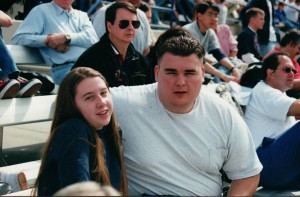 My sister and me at a BYU football game.  Probably around 1999.